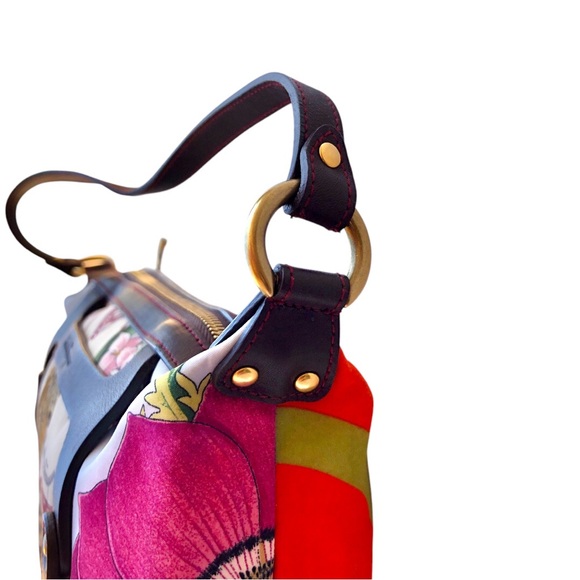 Salvatore Ferragamo Gancini Shoulder Bag Floral Animal Print Multi-Host Pick! - Picture 11 of 16